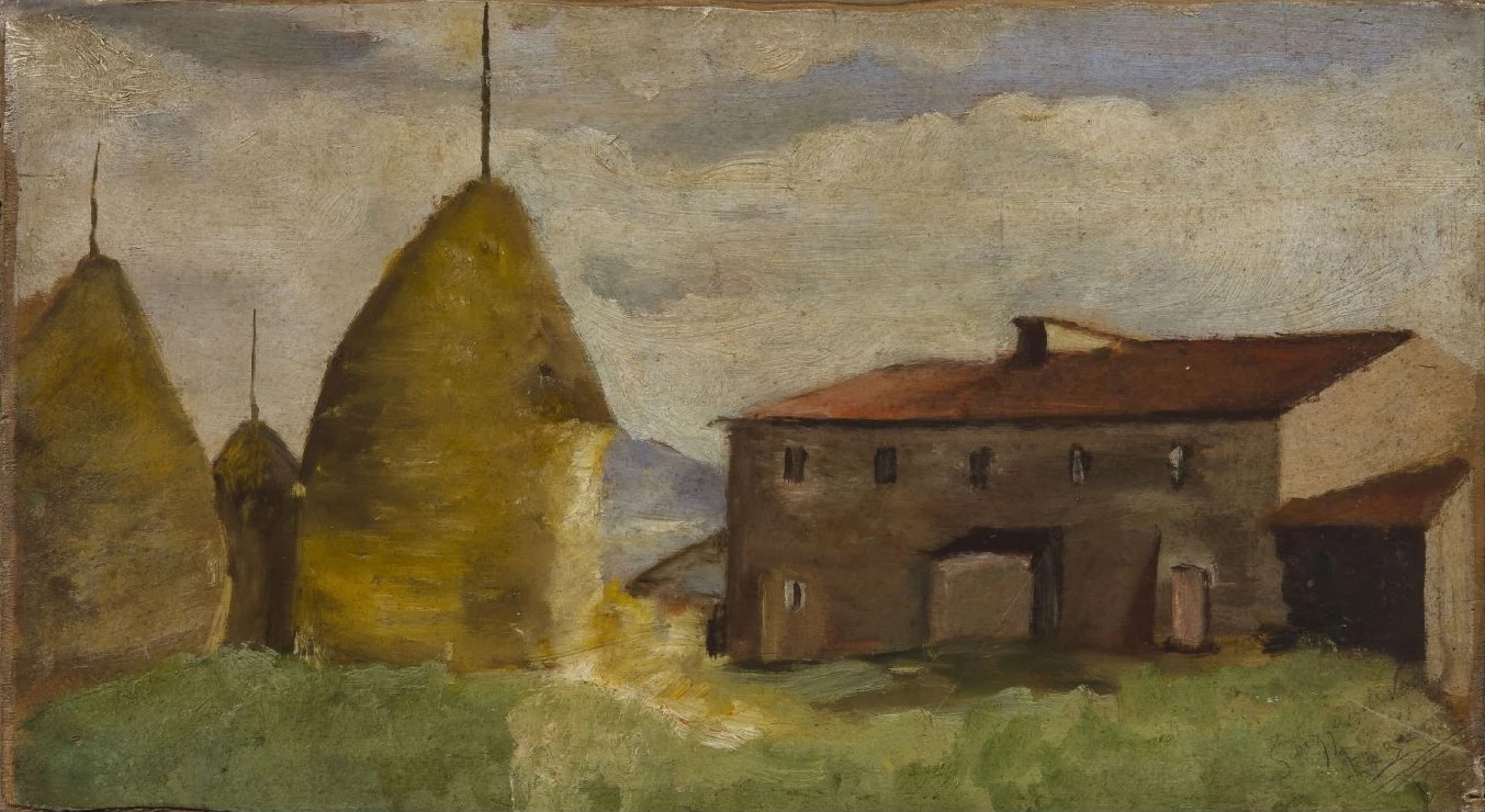 18-Casa colonica e pagliai-1888-Gallerie Maspes, Milano 